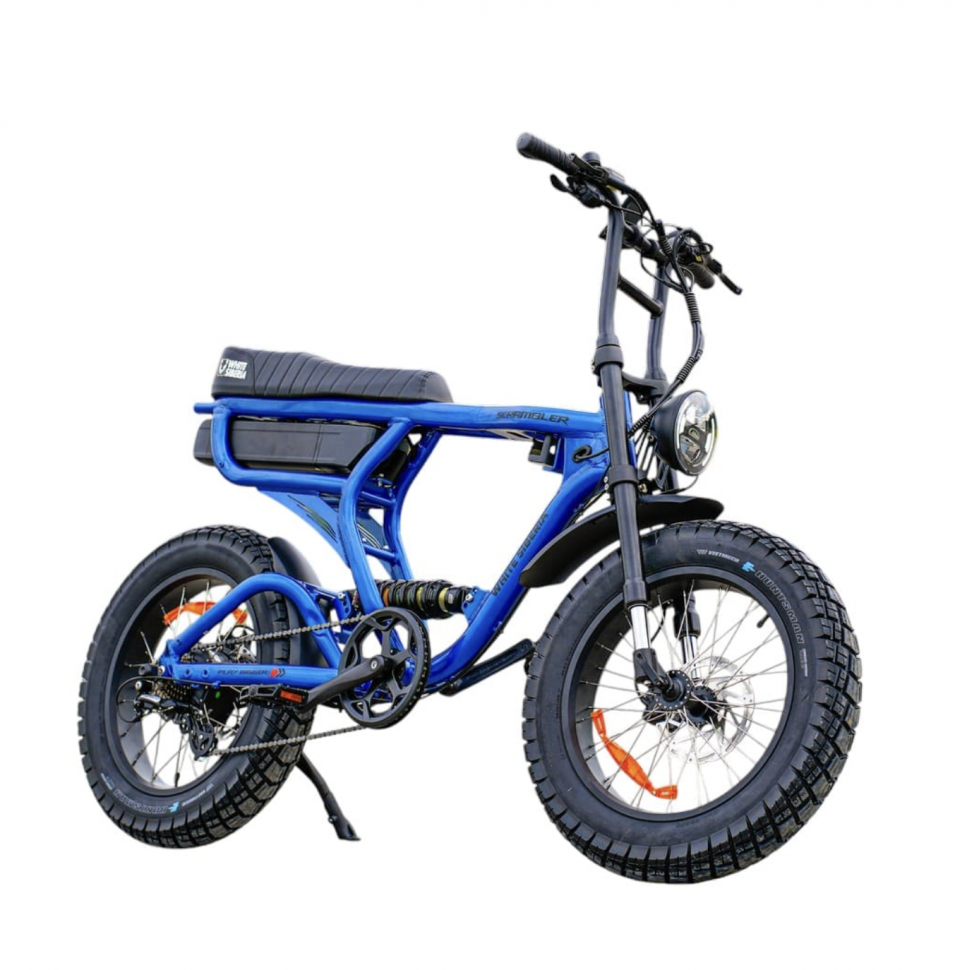 Электровелосипед Scrambler X pro 20 дюйм 48V25А 1000W (синий глянцевый)